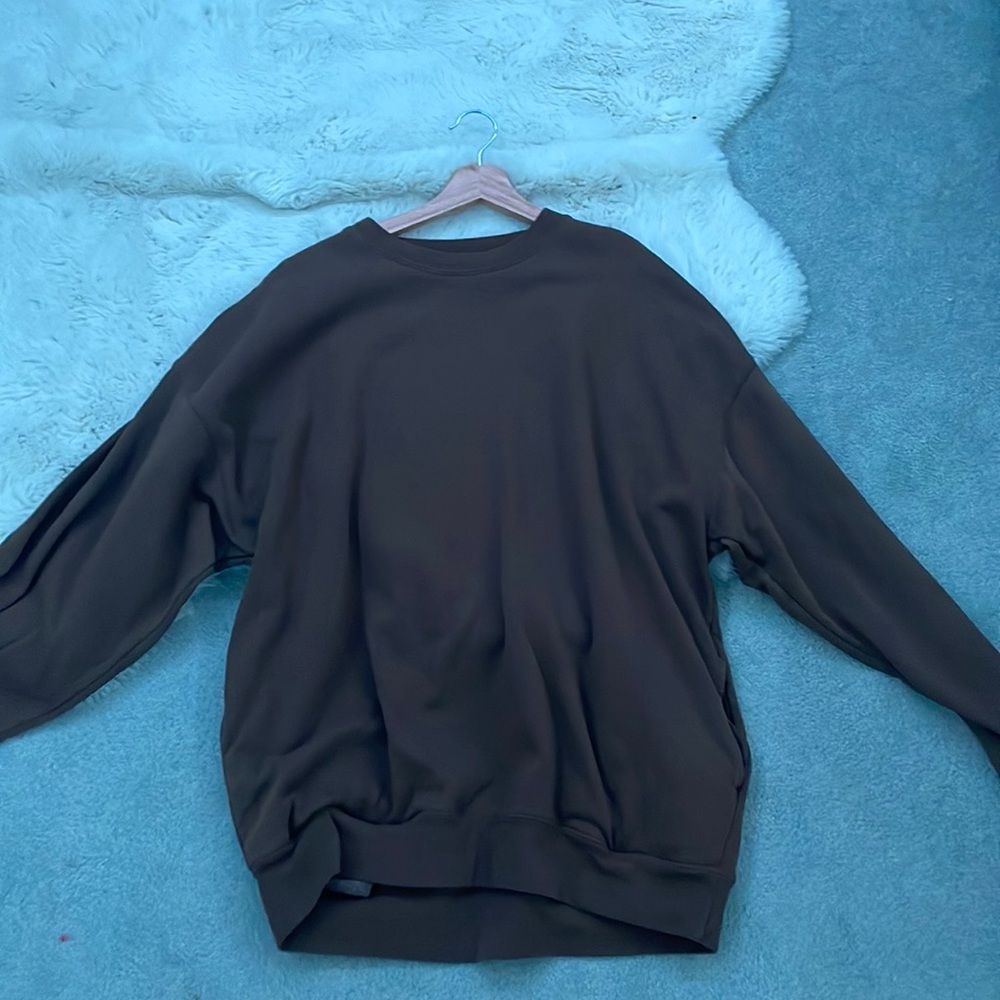 dark brown cotton soft crew neck